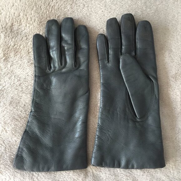 LOUIS FISCHL grey leather gloves - Picture 2 of 8